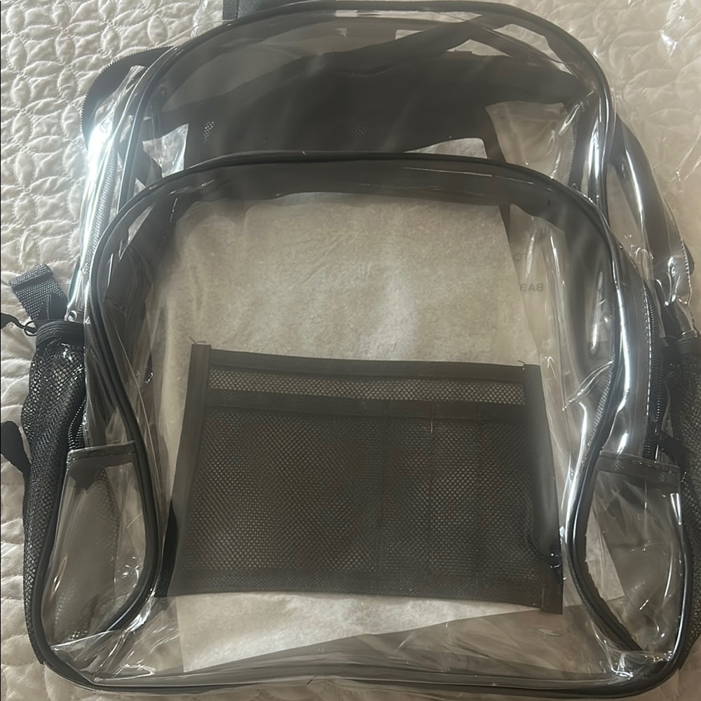 Clear Backpack with Black Trim